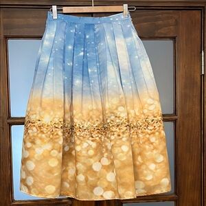 Chicwish Blue and Gold A-Line Skirt